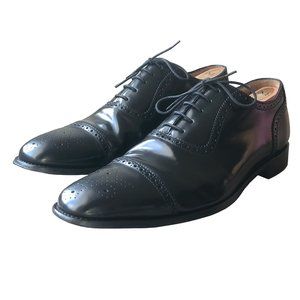 Charles Tyrwhitt Mens Black Leather Semi Brogue Dress Shoes